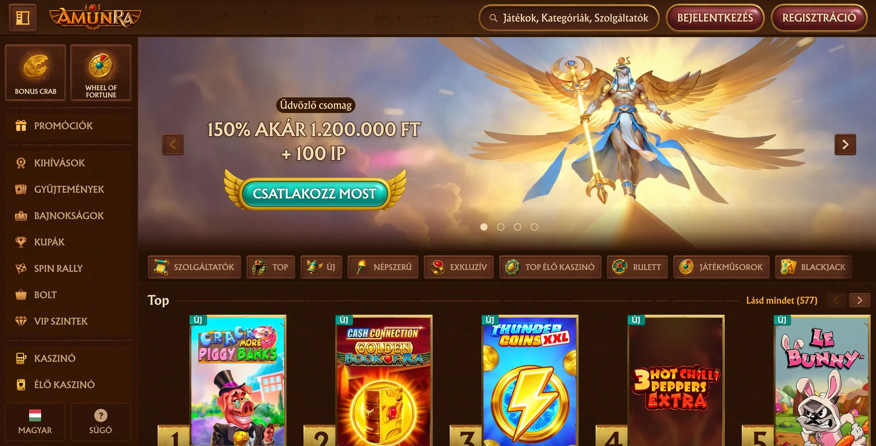 Amunra casino honlapja